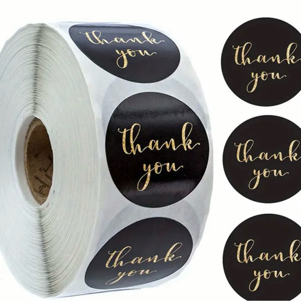 2/$25 Roll of 500 thank you stickers for resellers or weddings/small businesses!